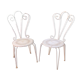 Paire de chaises de jardin Années 40-50 en métal blanc