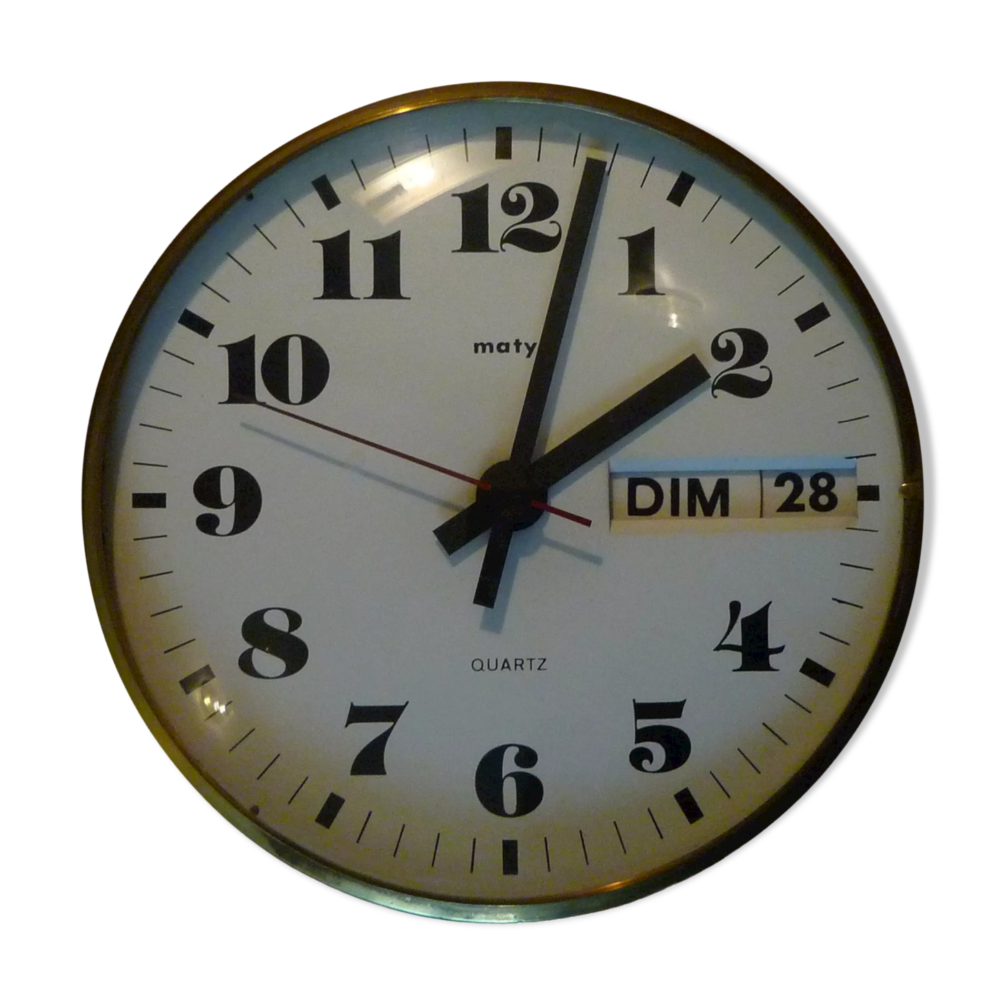 MATY wall clock with date, vintage 60s, exceptional condition.
