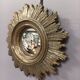 Miroir convexe soleil doré antique