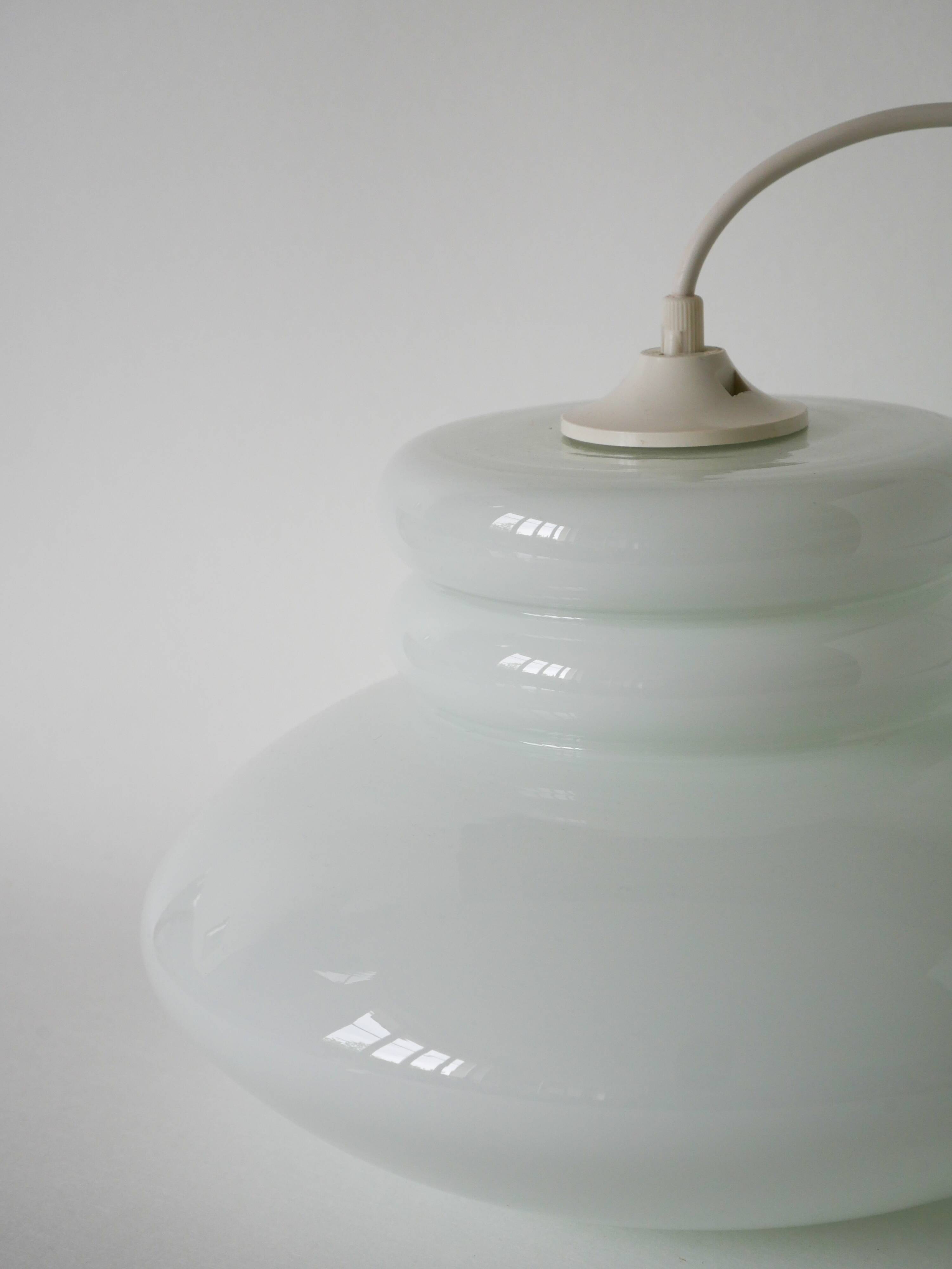 White opaline pendant light, Design, 1970
