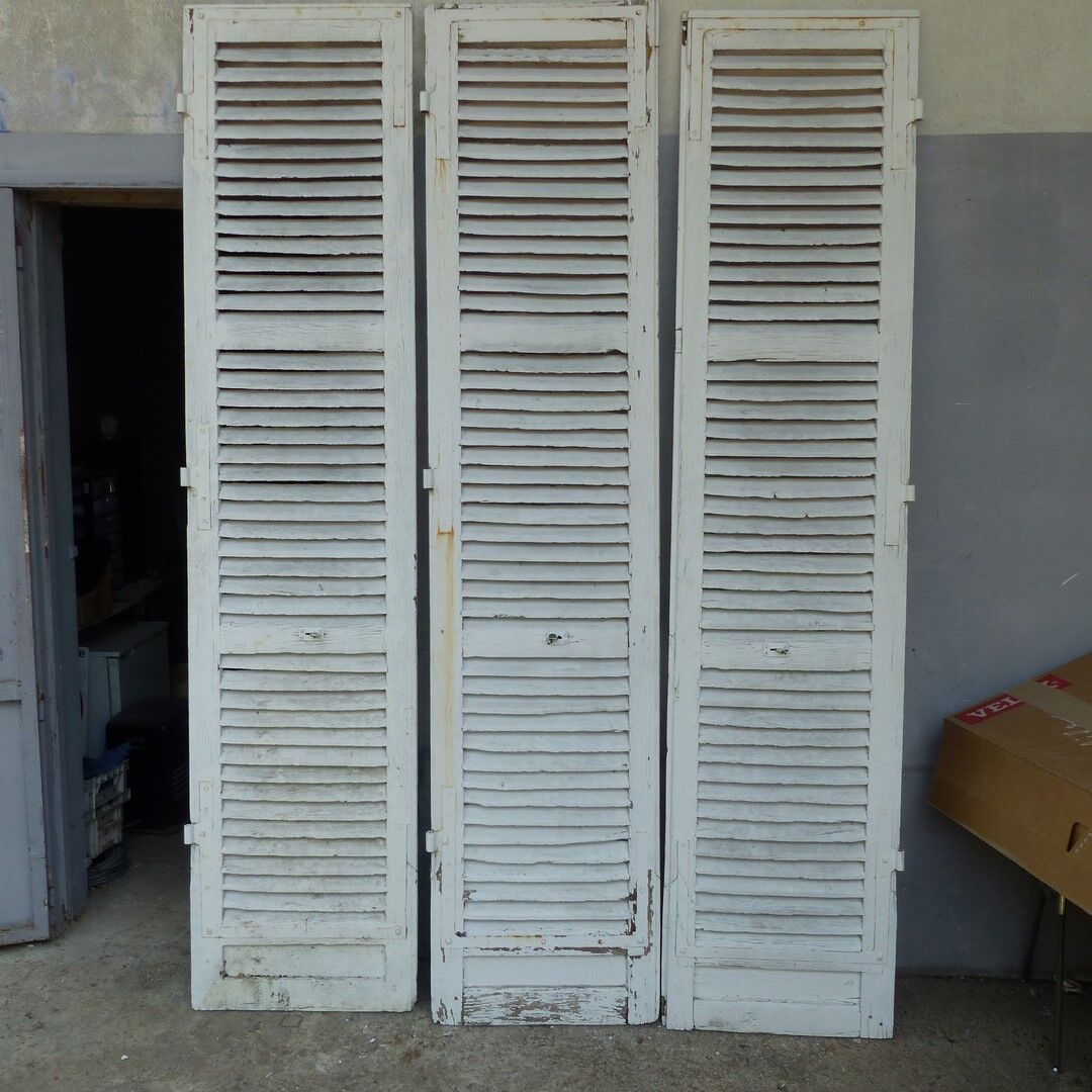 Set of 3 old shutters wooden shutters huteur 268 cm