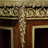 Small mahogany display cabinet, Louis XV to Louis XVI transition style – early 20th century.