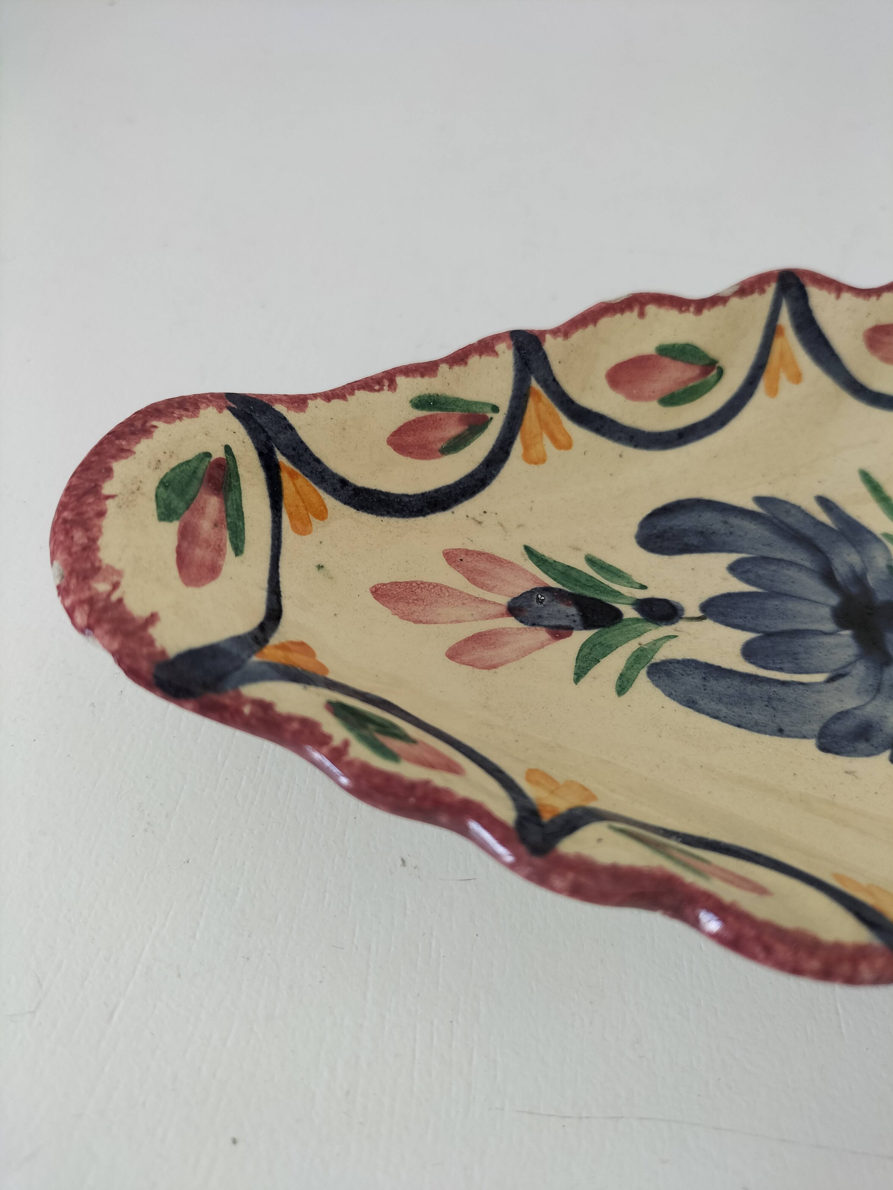 Vintage HB Quimper shell butter dish