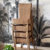 4 vintage rattan chairs
