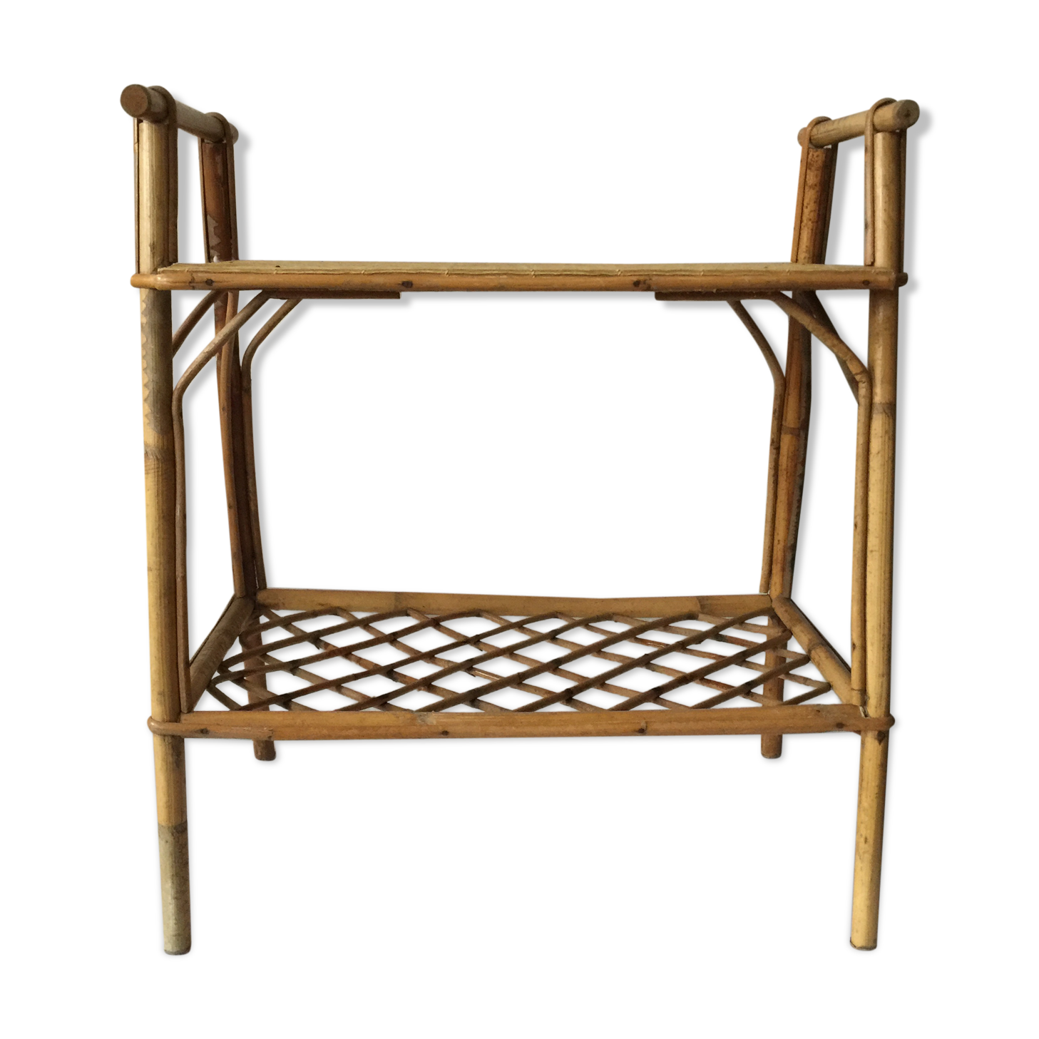 Small table in vintage rattan