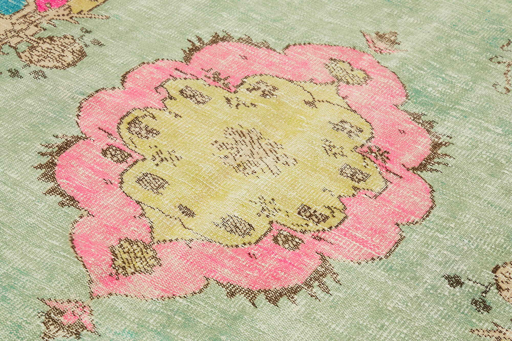 Handwoven Overdyed Oriental 1970s 190 cm x 302 cm Multicolor Carpet