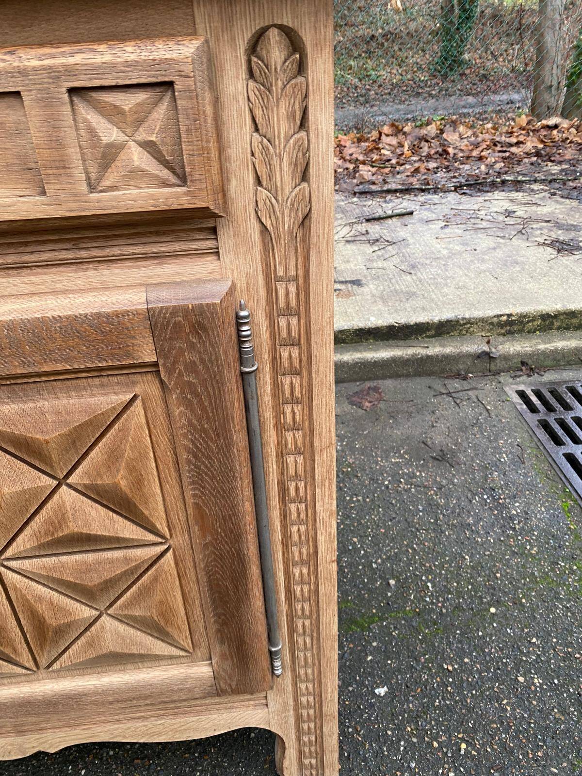Brutalist art deco diamond point sideboard 198cm