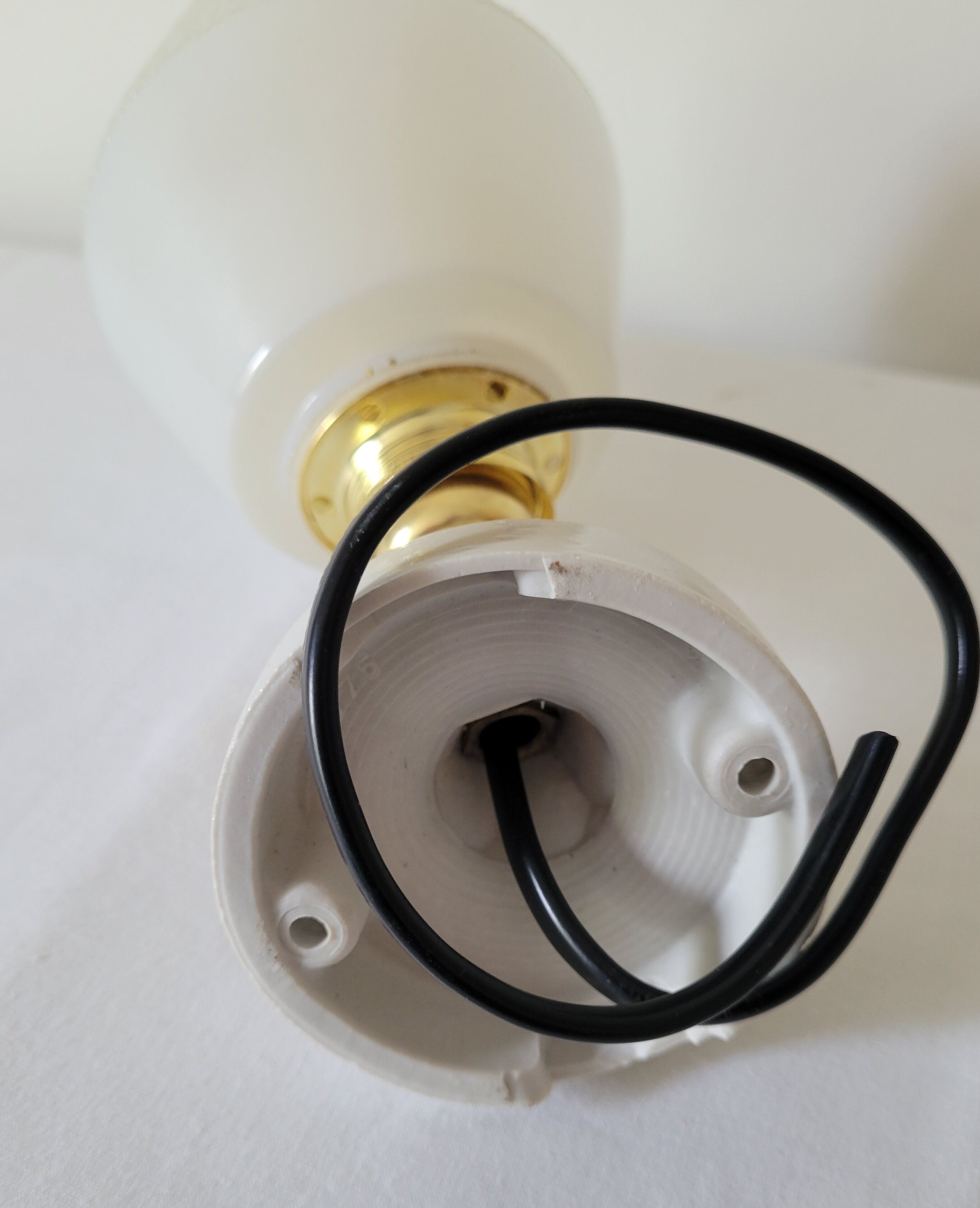 Porcelain and glass wall lamp