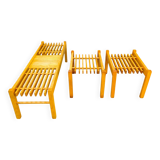 Set of Three Mid-Century Wooden Plant Stands, Czechoslovakia 1970s