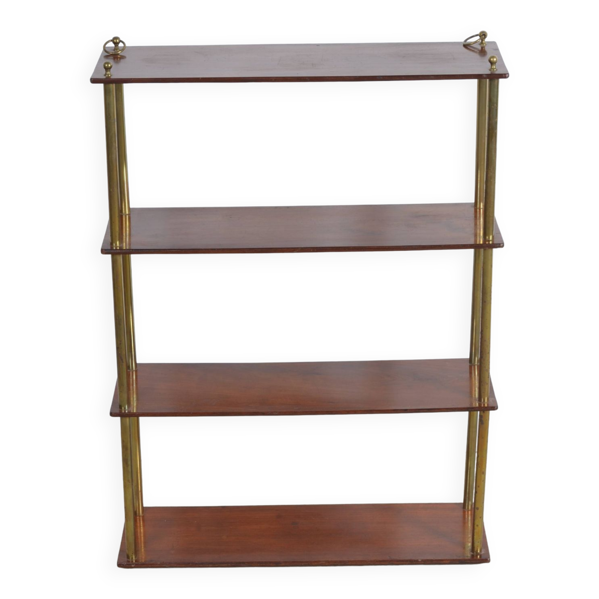 Etagère à poser en bois et laiton