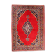 Tapis persan en laine rouge médaillon oriental- 121x182