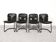 Willy Rizzo - black leather dining chairs - Cidue Italy