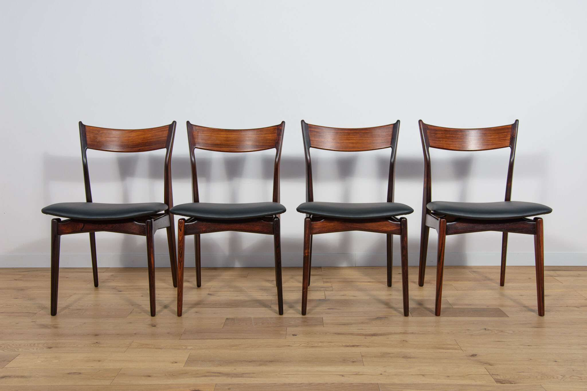 Mid Century Rosewood Dining Chairs by  H. P. Hansen for Randers Møbelfabrik, 1960s, Set of 4
