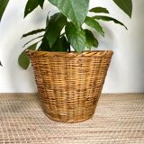 Wicker basket planter