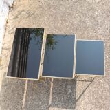 Mid-Century Glass and Brass Nesting Tables-Set of 3-Maison Jansen style  70s
