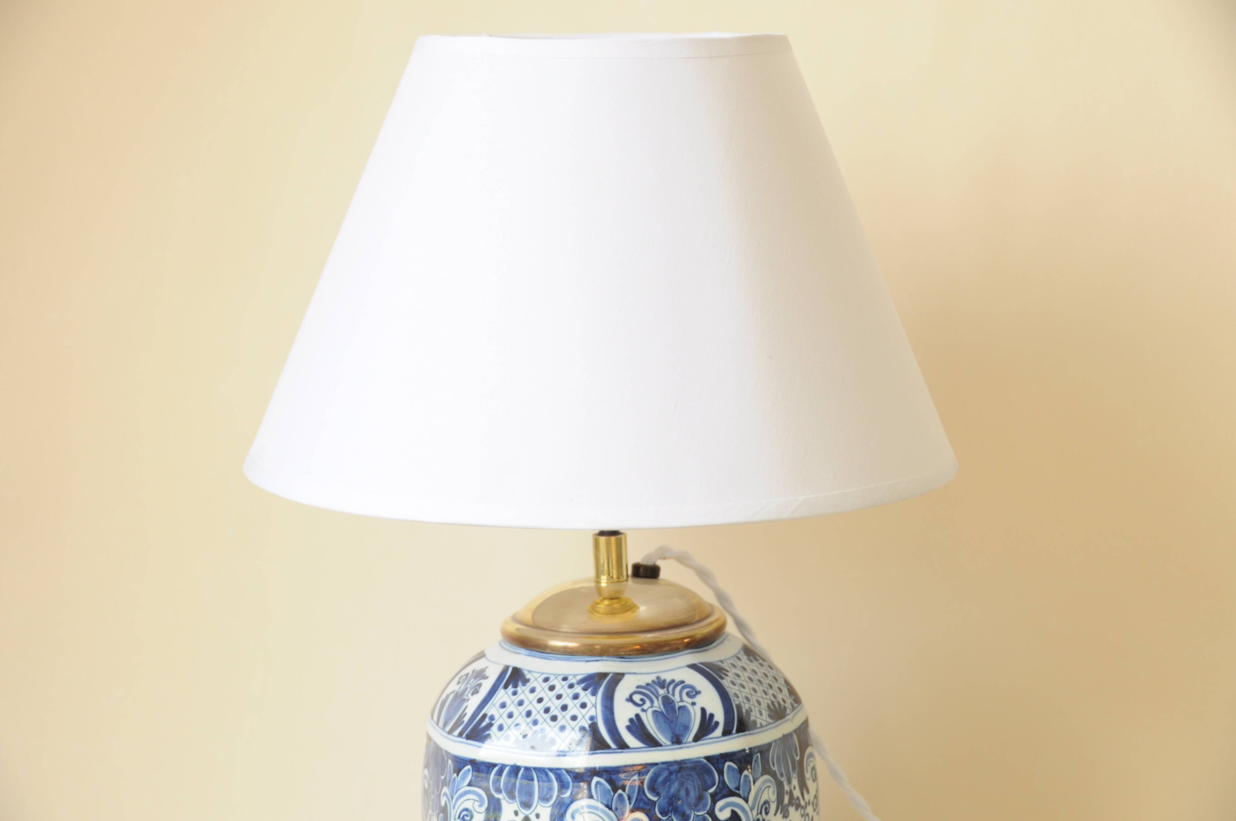 Boch Keramis Ceramic Table Lamp - Delft Style Earthenware Table Lamp