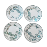 Série de 4 assiettes plates Terre de fer Creil et Montereau