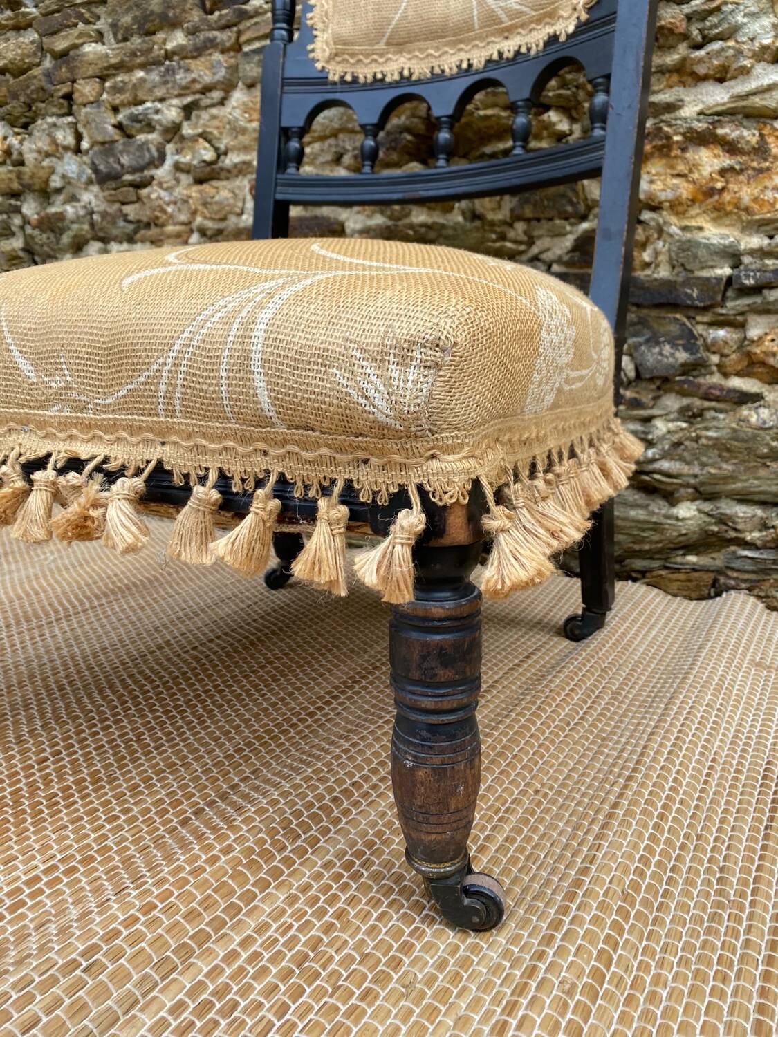Victorian style nurse's chair, late 19th century fireside chair