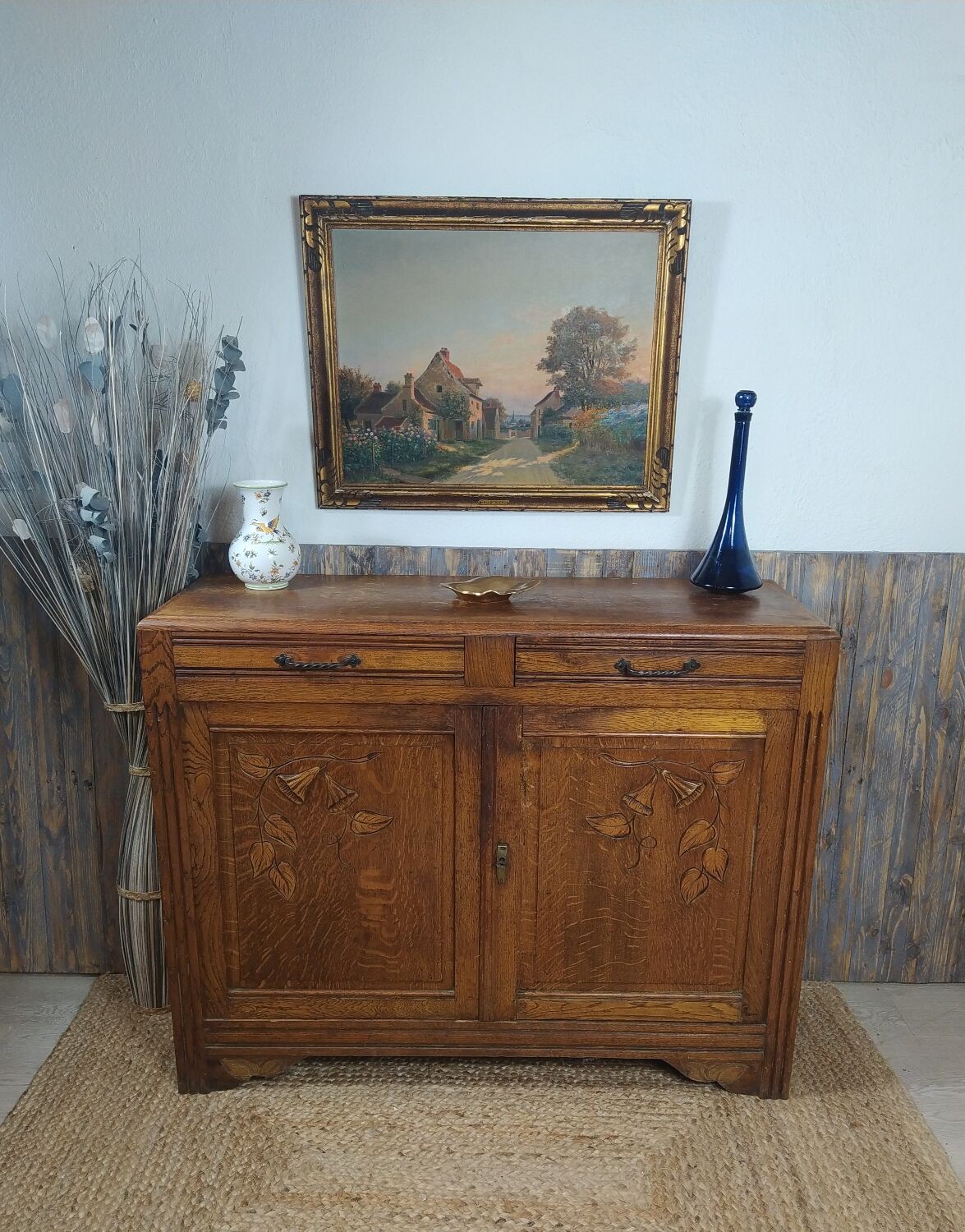 Low wooden sideboard
