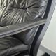 Scandinavian 2-seater sofa 1970s vintage in black leather and curved wood