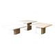 Ensemble de 3 tables basses en travertin de Claude Berraldacci