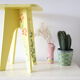 Wooden tabouret, hand-painted, vintage French Copy