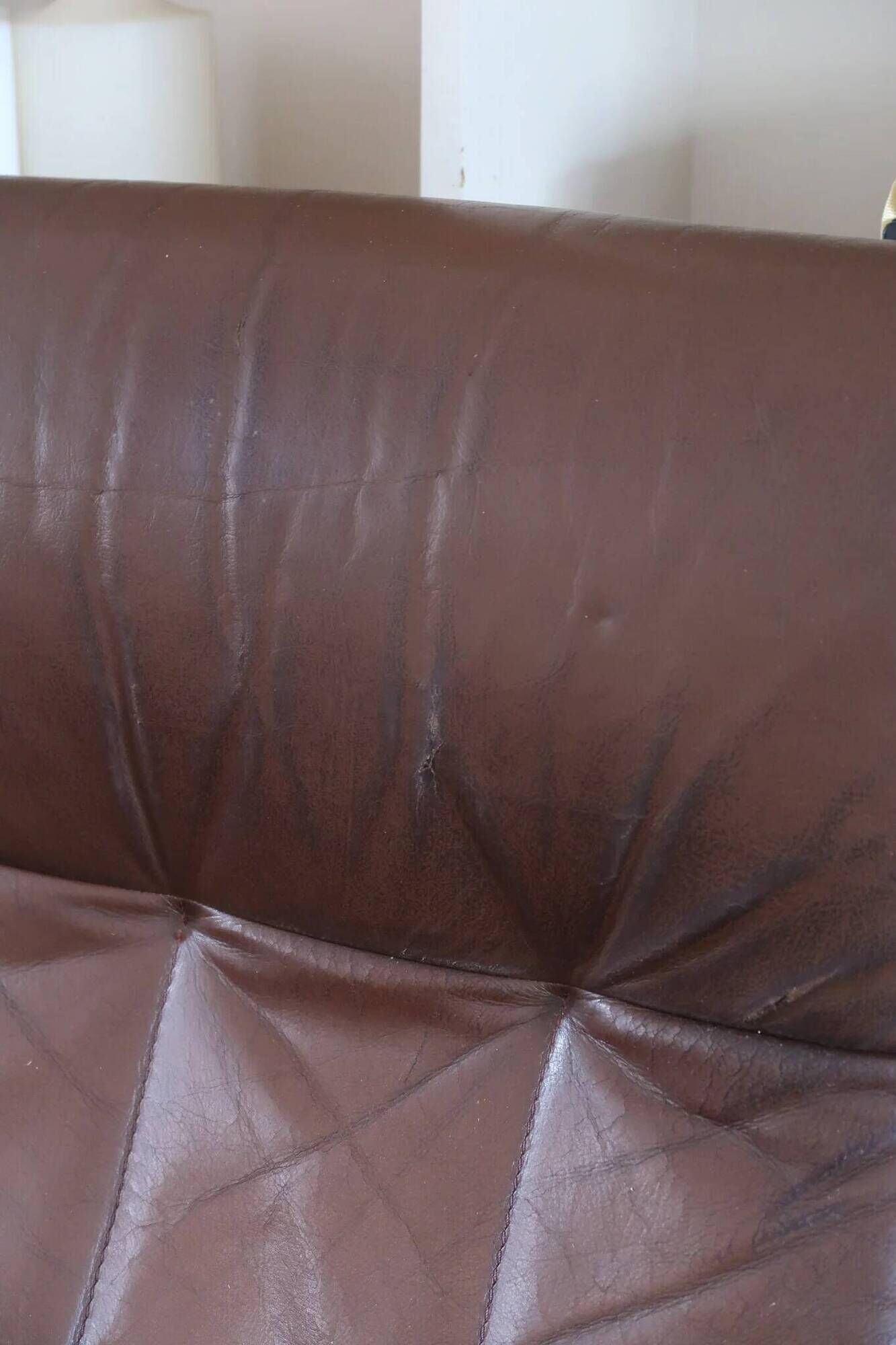 Brown leather 3-seater sofa, Sven Ellekaer for Skipper, 1982.