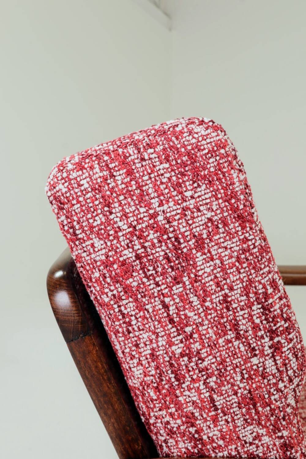 Scandinavian armchair red lobster mid century modern design 1965