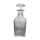 Carafe à liqueur en verre  ciselé, vintage, années 50