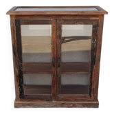 Vitrine en bois ancien 2 portes