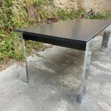 Coffee table in chromed metal and marble 1970