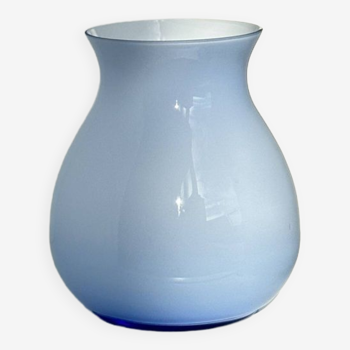 Light blue glass ball vase H:16cm D:13.5cm