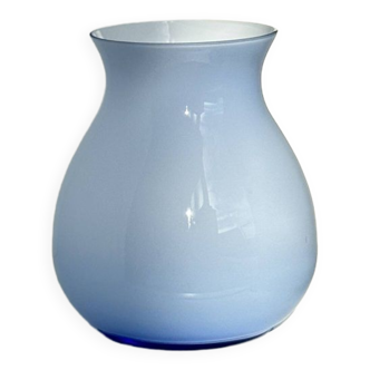 Light blue glass ball vase H:16cm D:13.5cm