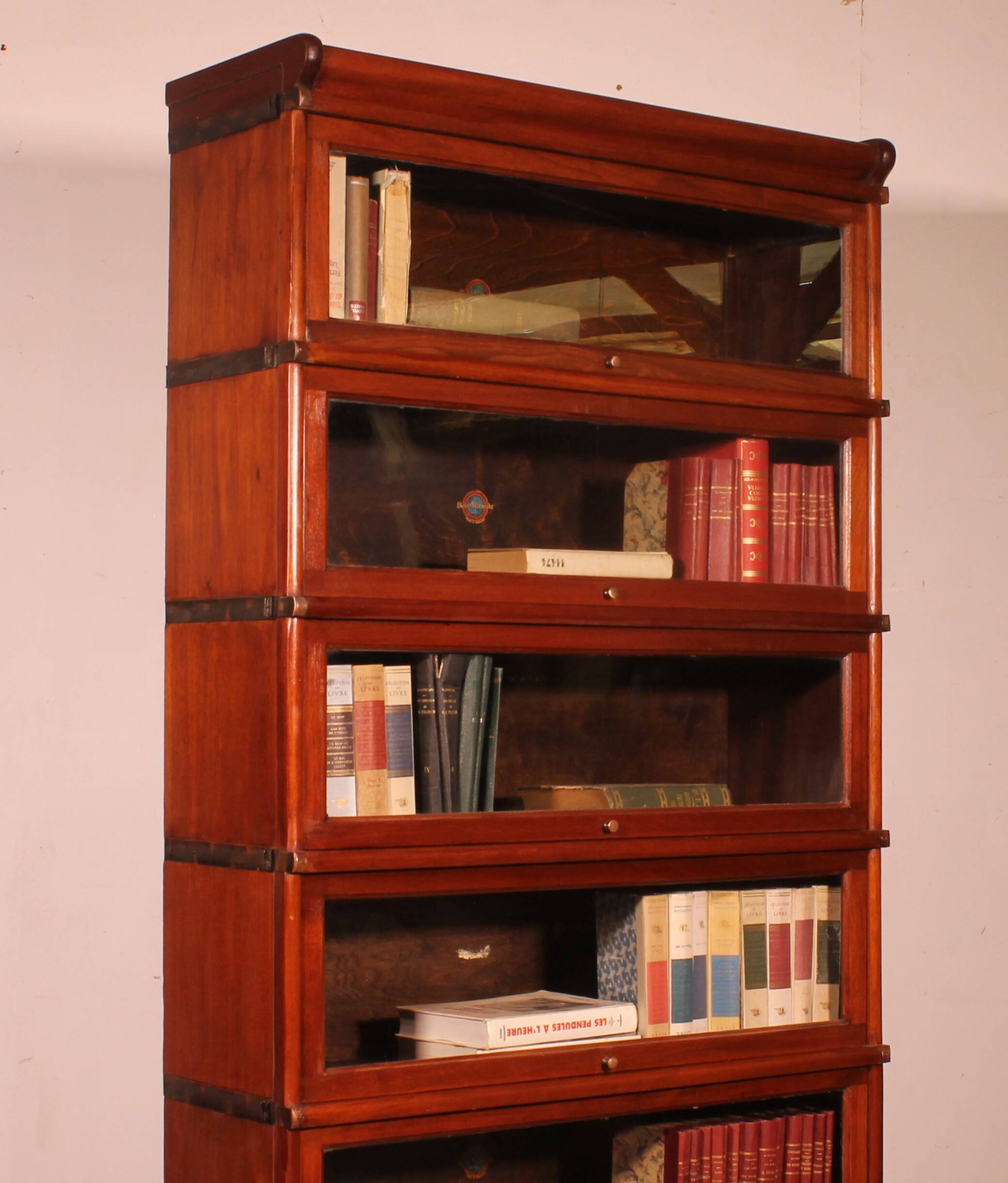 Globe Wernicke Library in mahogany with 6 elements and drawer.