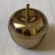 Vintage 1970s golden metal apple-shaped box