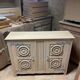 Low furniture in sanded/shot-blasted solid oak - Breton style