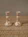 Pair of handcrafted porcelain ceramic candelabra candlesticks