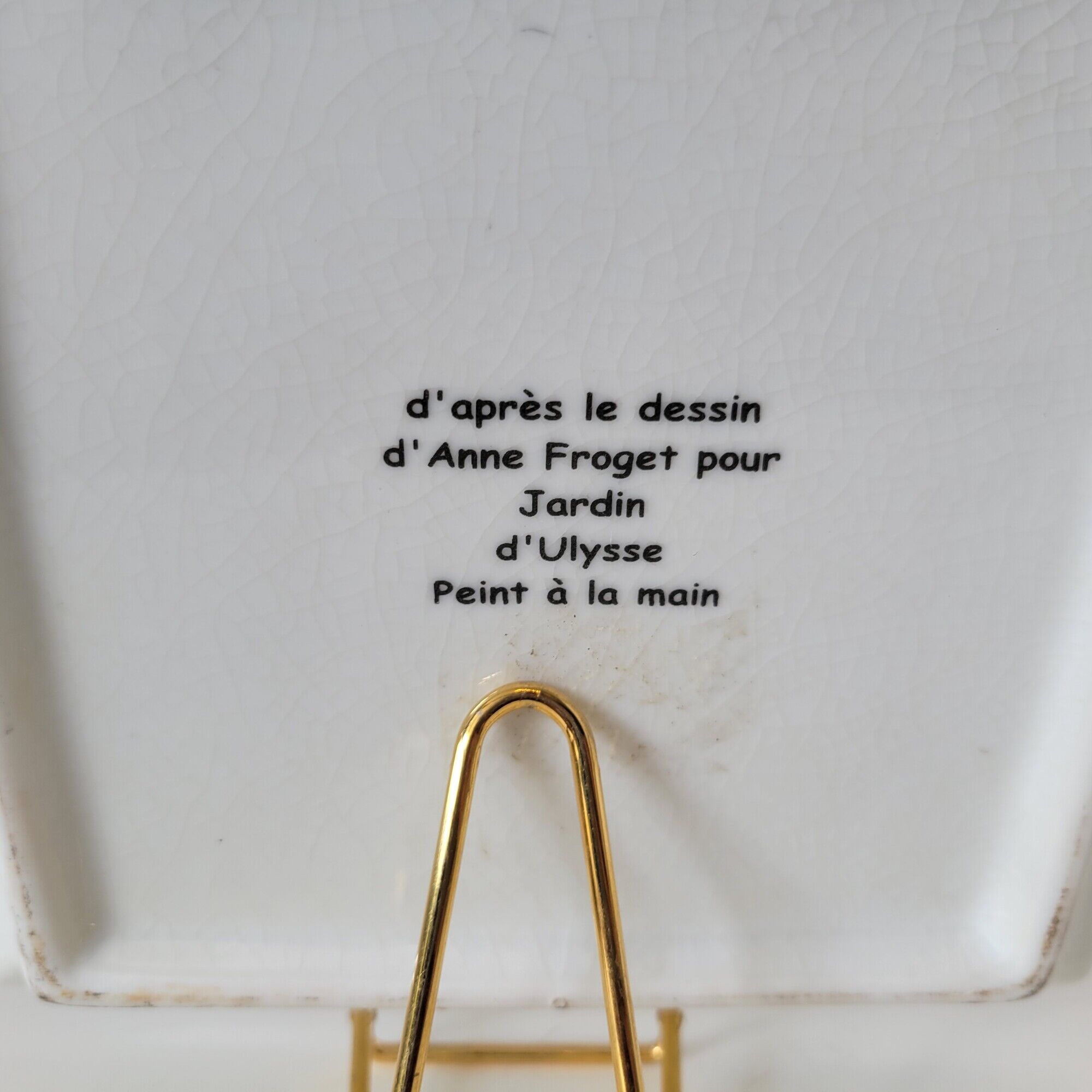 Empty ceramic square pocket after the design of Anne Froget for Jardin d'Ulysse