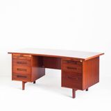Mid-century desk with drawers and trays. Scandinavian style. France, 60