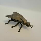 Old brass ashtray in the shape of a fly