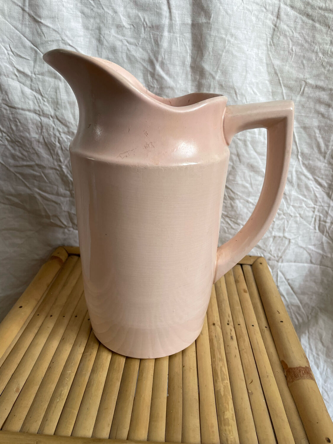 St Amand pink earthenware pitcher
