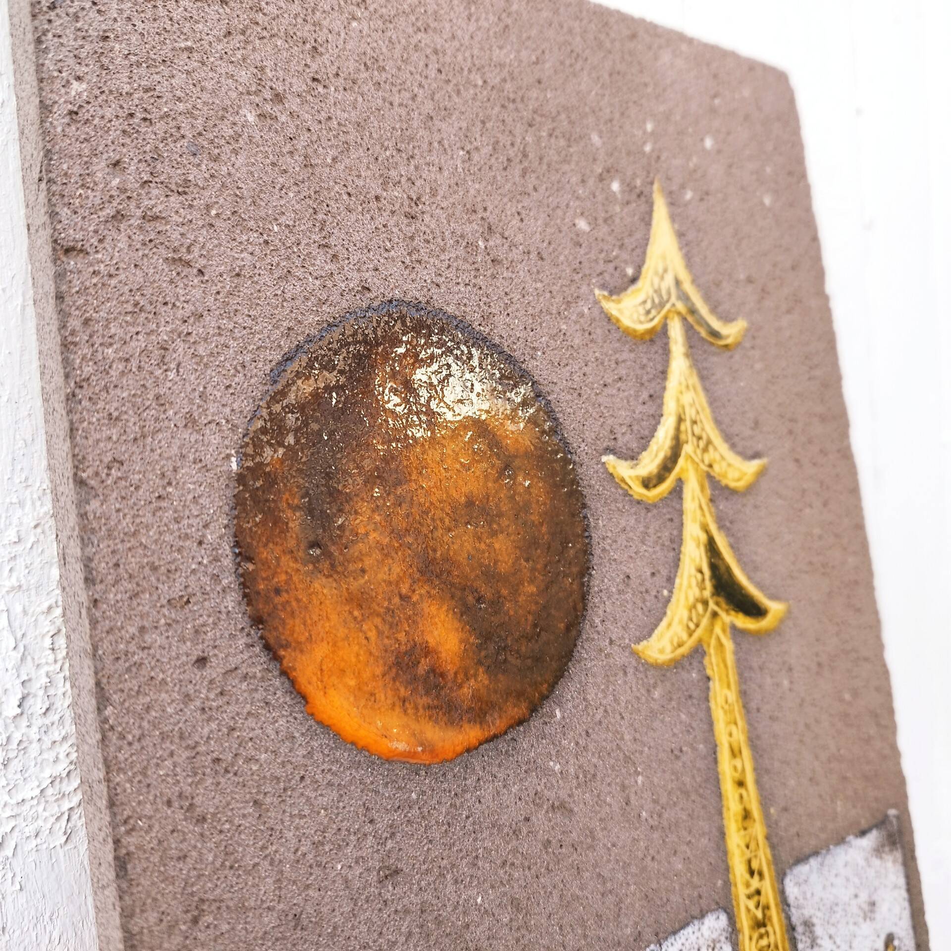 Enamelled ceramic plate abstract decoration Jean Jaffeux