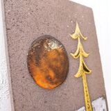 Enamelled ceramic plate abstract decoration Jean Jaffeux