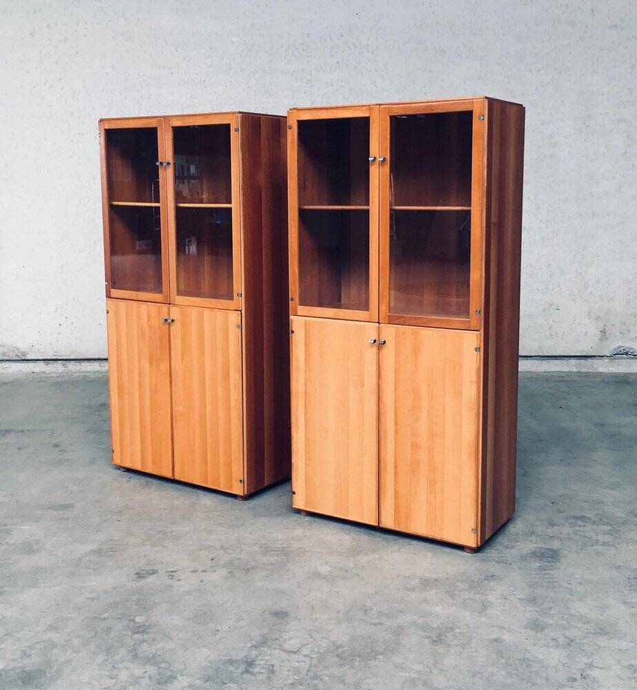 Torcello Series Display Cabinet Set by Afra & Tobia Scarpa for Stildomus, Italy, 1980s, Set of 2