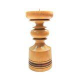 Large, turned wooden candlestick, Belgium, 1970s.