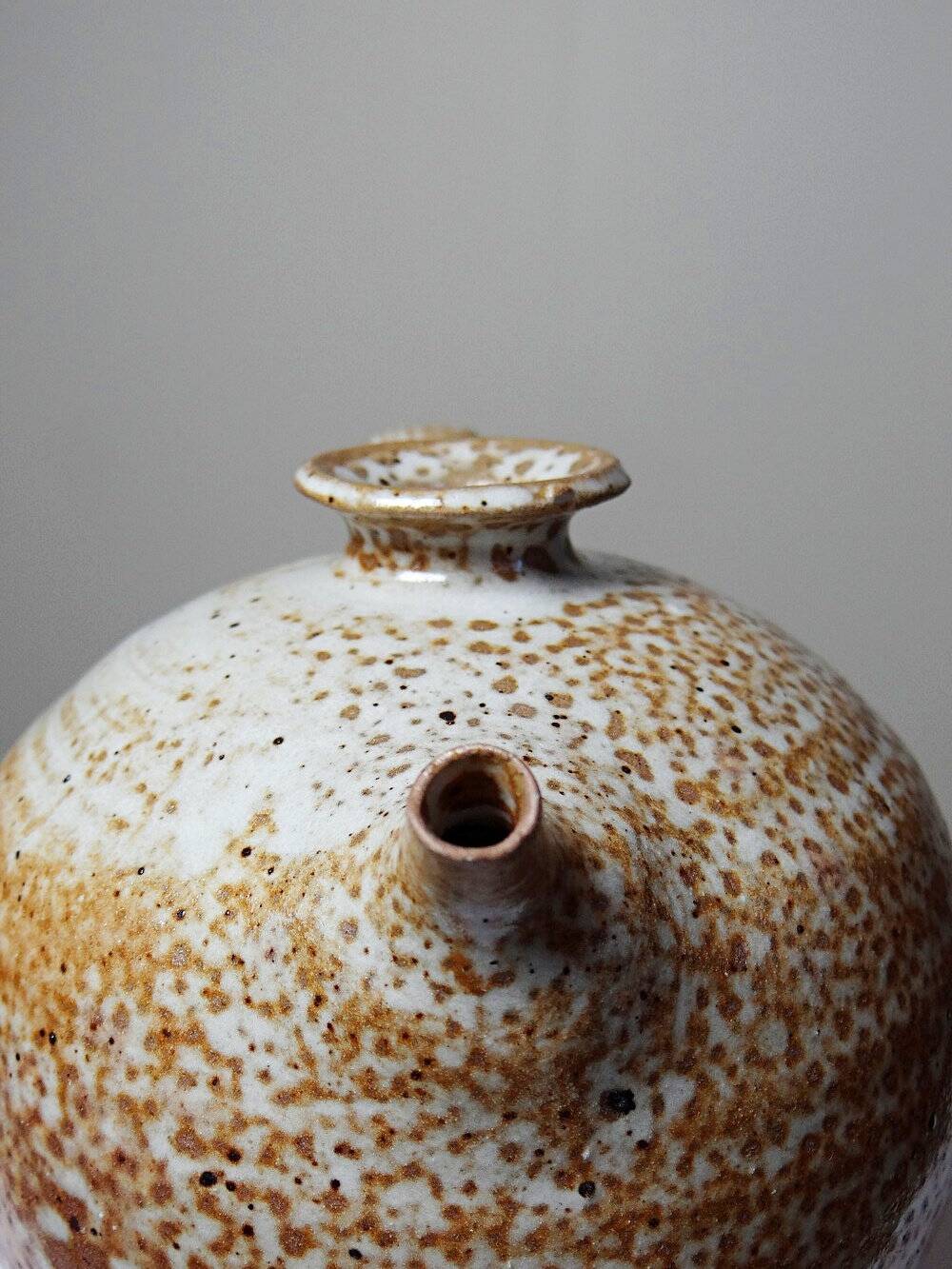 Petite cruche chevrette grès émaillé artisanal vintage 60-80