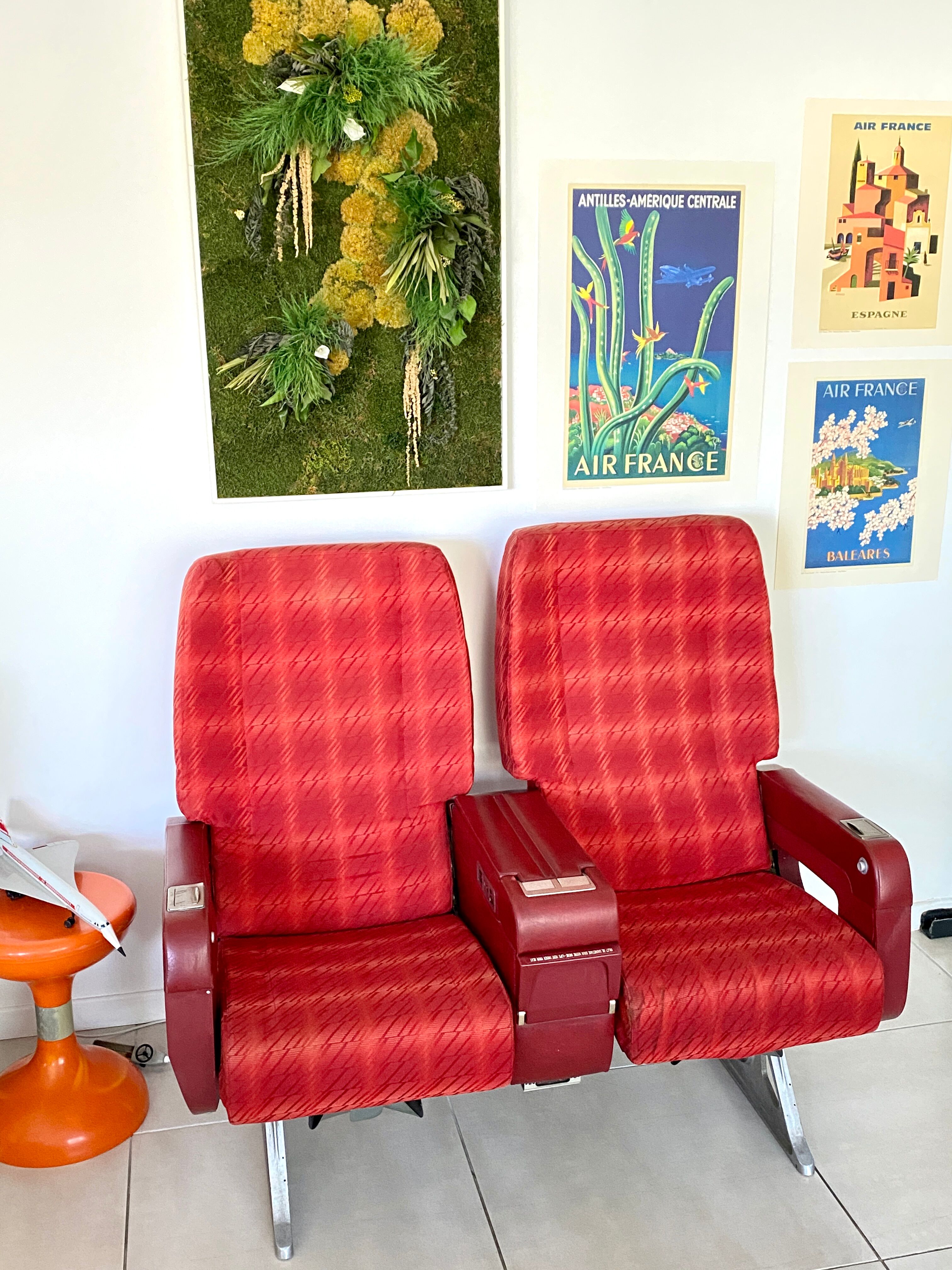 Vintage Air France aircraft chairs