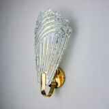 Frosted leaf wall lamp, Murano glass, Italy, 1970