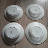 4 Digoin and Sarreguemines soup plates