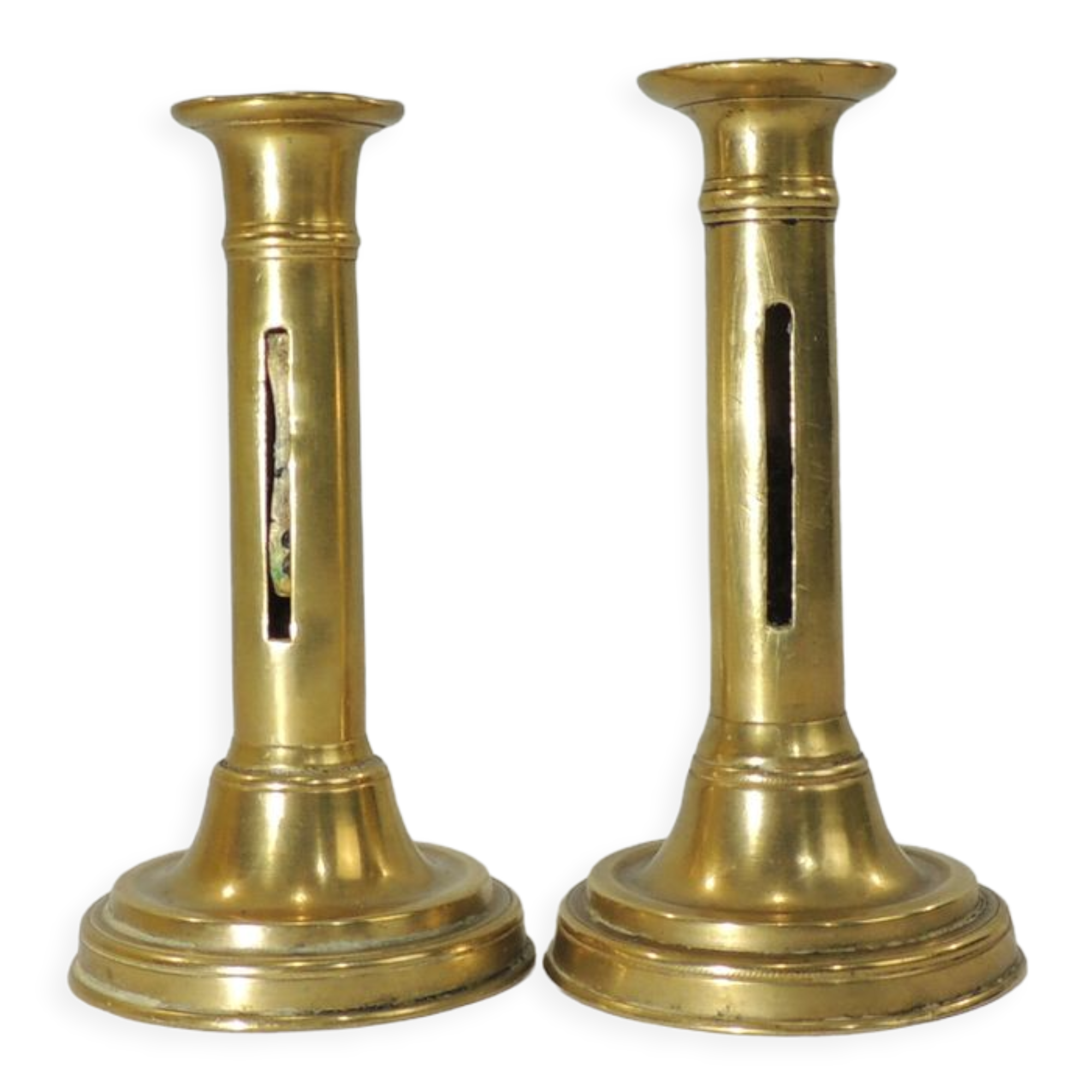 Pair of old candle holders brass vintage candle